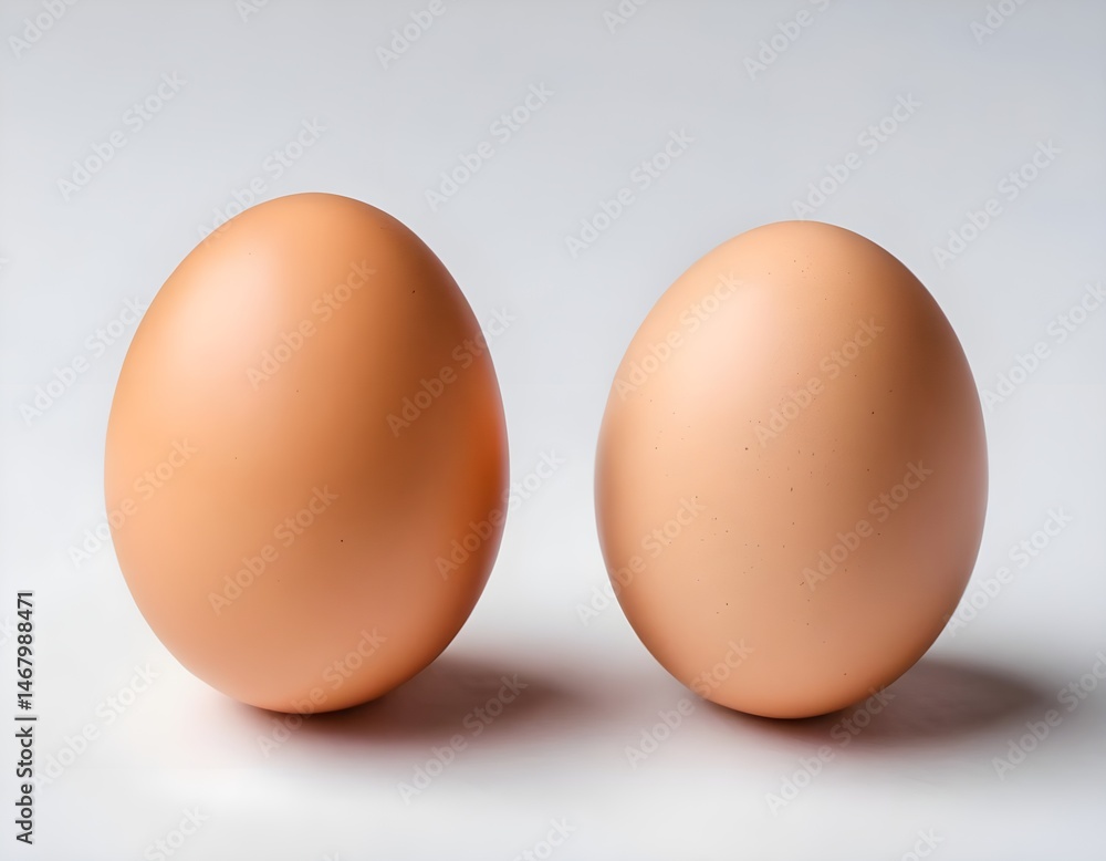 Two Brown Eggs on White Background Two Brown Eggs on White Background