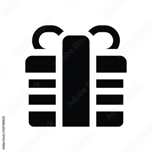 gift box glyph icon. Strong and solid vector icon for websites, mobile interfaces, presentations, and visual branding. High quality and easy to edit.