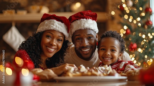 Happy Family Celebrating Christmas