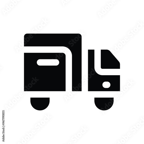 truck delivery glyph icon. Strong and solid vector icon for websites, mobile interfaces, presentations, and visual branding. High quality and easy to edit.