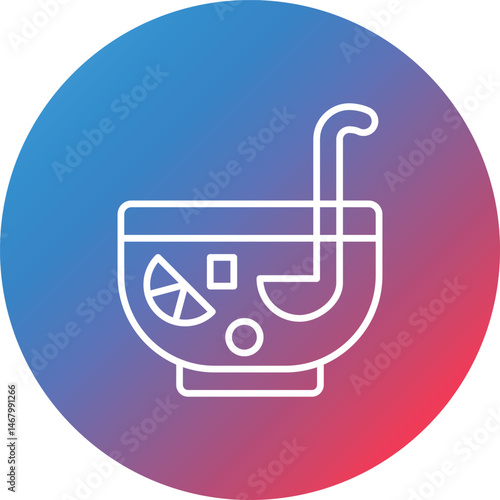 Birthday Punch Line Gradient Circle Background Icon