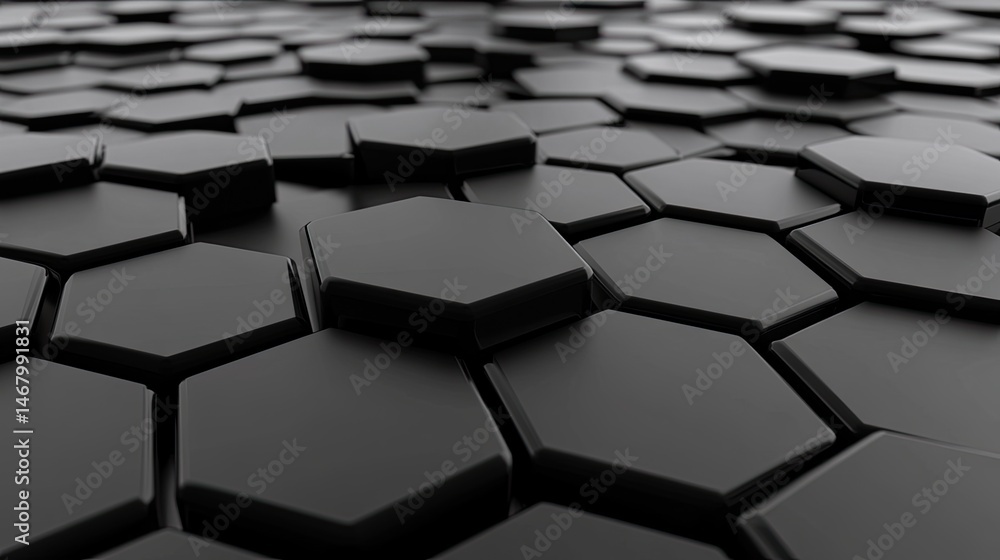 Abstract Black Hexagon Field Geometric Texture with Modern Design, and Dark. Abstract Black Hexagon Field Geometric Texture with Modern Design, and Dark.