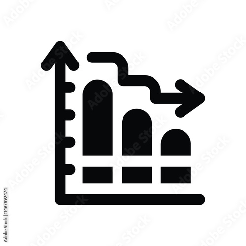 increase glyph icon. Strong and solid vector icon for websites, mobile interfaces, presentations, and visual branding. High quality and easy to edit.