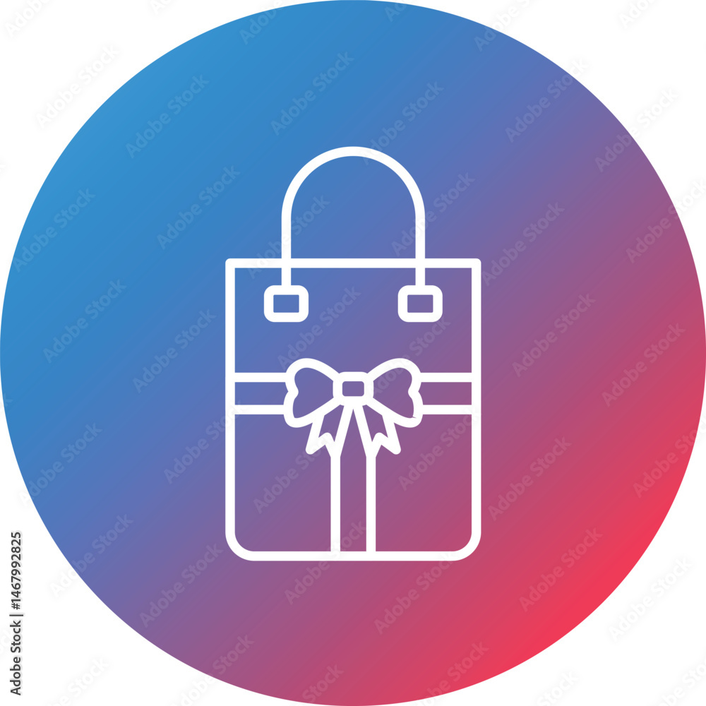 Gift Bag Line Gradient Circle Background Icon Gift Bag Line Gradient Circle Background Icon