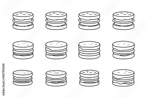 Simple buttermilk biscuit vector sketch