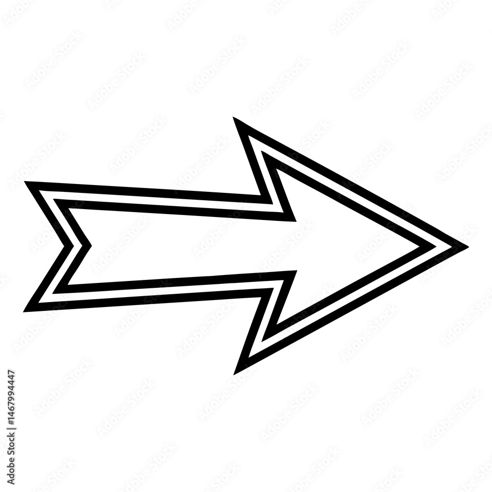 Fototapeta premium Flat Vector Icon of a Back Arrow Pointing Left Line Art Illustration Isolated on White Background, Back Arrow Line Vector, Left Arrow Outline Icon, Navigation Arrow Illustration