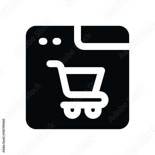 online shop glyph icon. Strong and solid vector icon for websites, mobile interfaces, presentations, and visual branding. High quality and easy to edit.