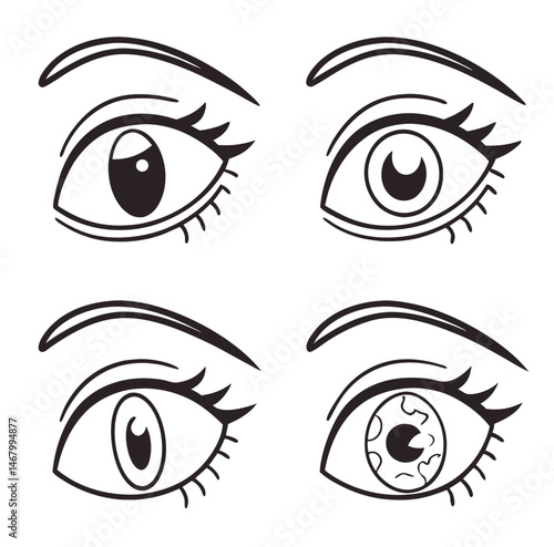 vector set of eye