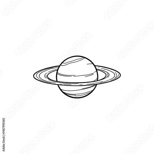 Saturn planet drawing vector illustration space astronomy celestial body ringed planet isolated graphic design