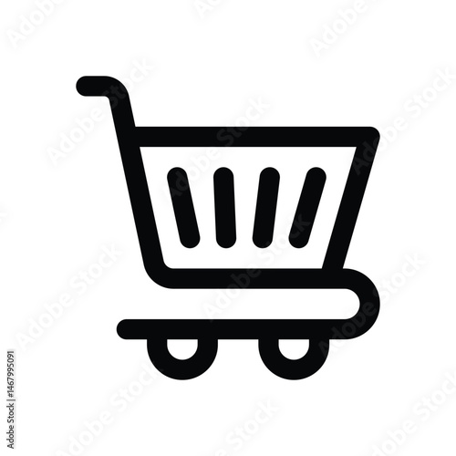 shopping cart line icon. Clean and minimalist vector icon for websites, mobile apps, presentations, and logos. Fully scalable and customizable for any project.