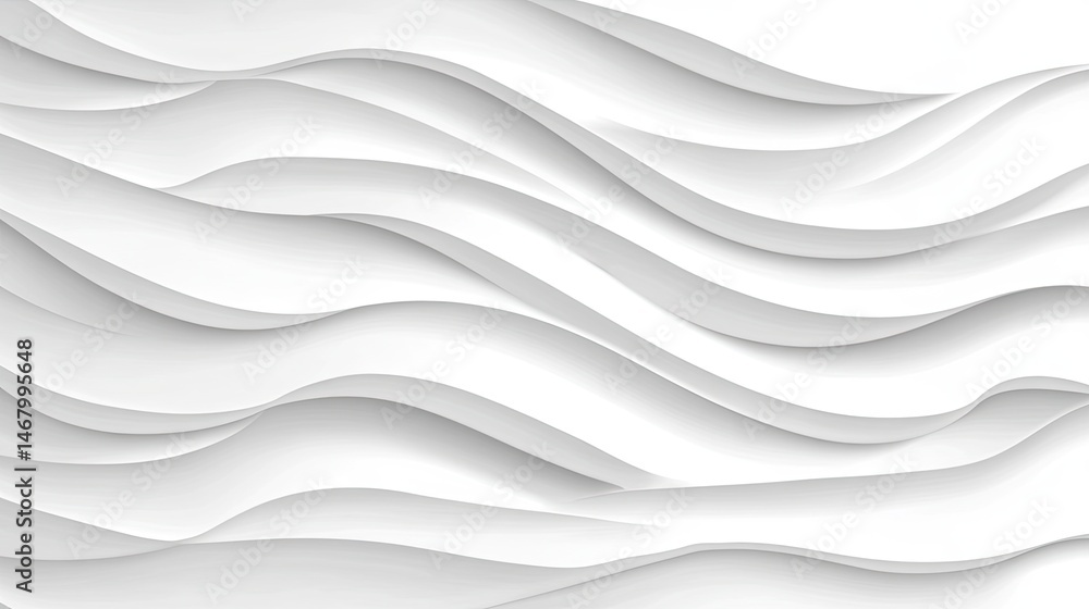 Fototapeta premium White Waves Modern with Minimalist Abstract Background Design.