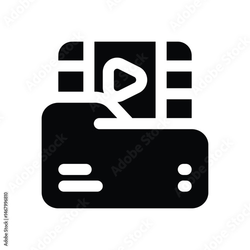 footage glyph icon. Strong and solid vector icon for websites, mobile interfaces, presentations, and visual branding. High quality and easy to edit.