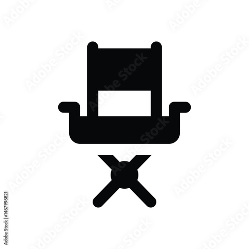 director chair glyph icon. Strong and solid vector icon for websites, mobile interfaces, presentations, and visual branding. High quality and easy to edit.