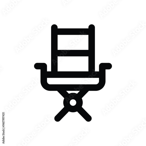 director chair line icon. Clean and minimalist vector icon for websites, mobile apps, presentations, and logos. Fully scalable and customizable for any project.