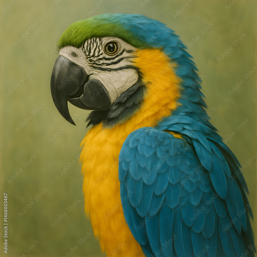 Majestic Blue-and-Yellow Macaw Portrait Majestic Blue-and-Yellow Macaw Portrait
