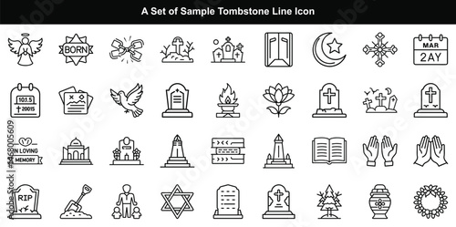 Spiritual Line Icons Vector Set, Religion Belief Faith Graphics