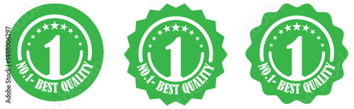 Best quality number one badge icon set for official certification signage seal stamp award and business procedure labeling. Number one badge icon for top quality