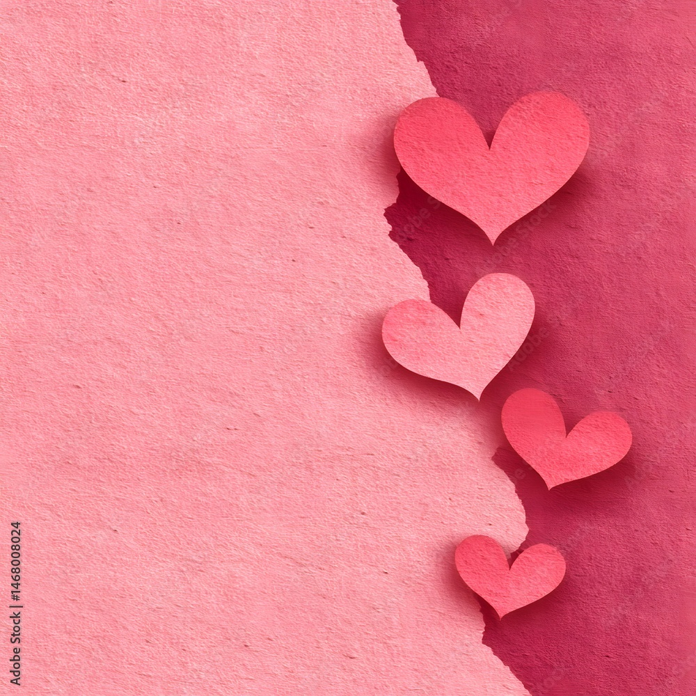 Obraz premium Romantic Pink Hearts on a Gentle Background for Valentine's Day Decor