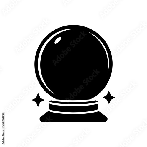 crystal ball icon on white background  .svg