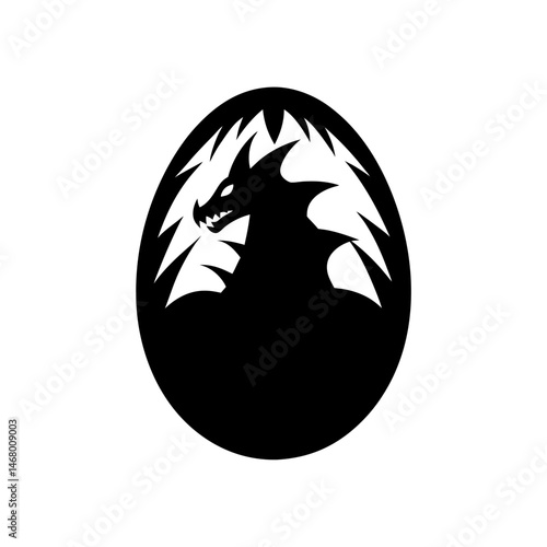 dragon egg silhouette on white background  .svg