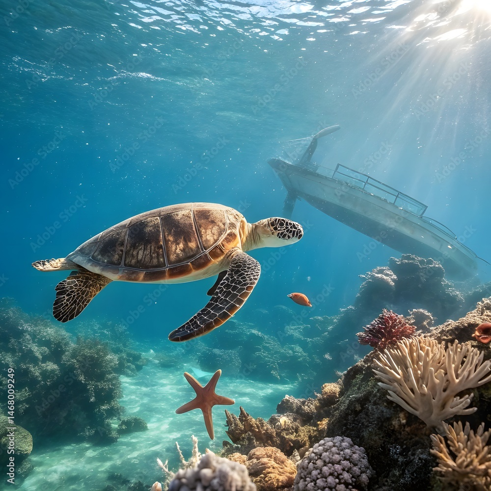 Fototapeta premium swimming turtle