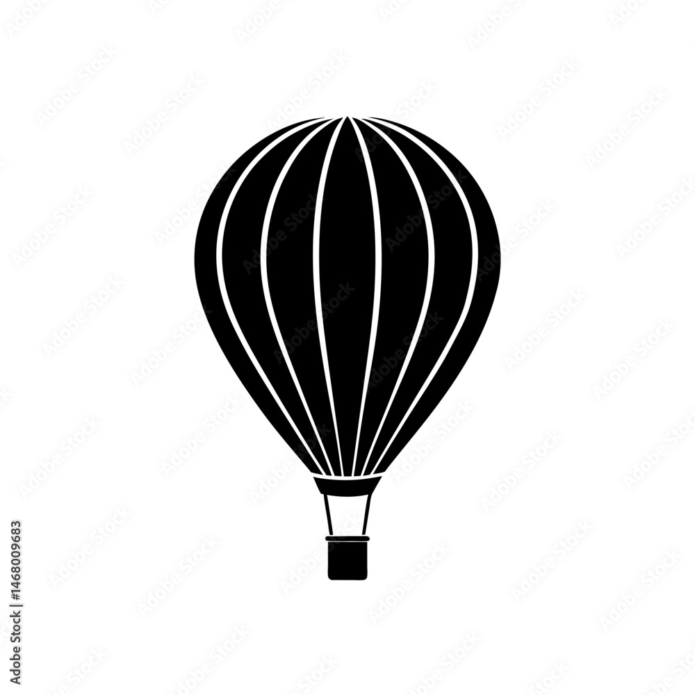 Fototapeta premium hot air balloon silhouette on white background .svg