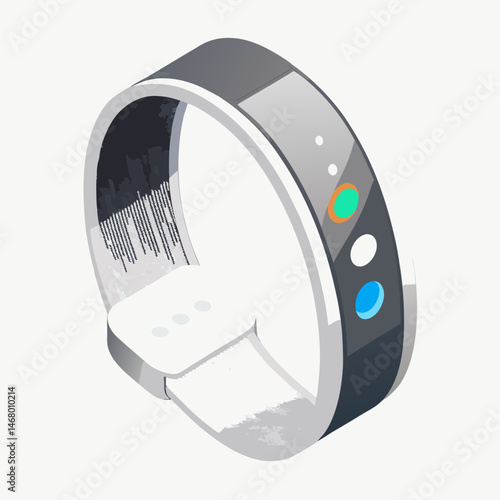 Smart watch illustration featuring a heart rate monitor on its display.