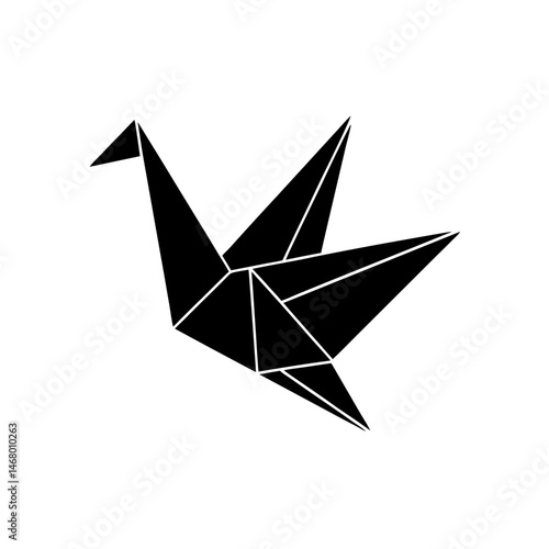 origami crane icon on white background  .svg