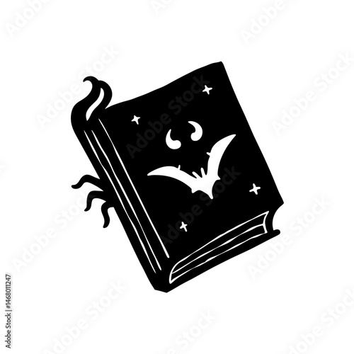 witch s grimoire silhouette on white background  .svg