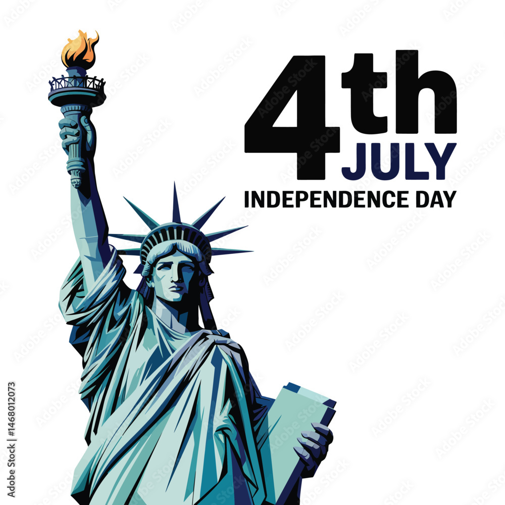 Fototapeta premium USA Themed Vector Art for 4th of July Celebrations.