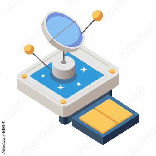 A tablet computer with a disk drive positioned on top, showcasing a modern tech setup.