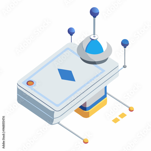 A tablet computer with a disk drive positioned on top, showcasing a modern tech setup.