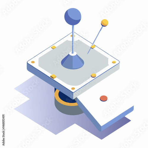 A tablet computer with a disk drive positioned on top, showcasing a modern tech setup.