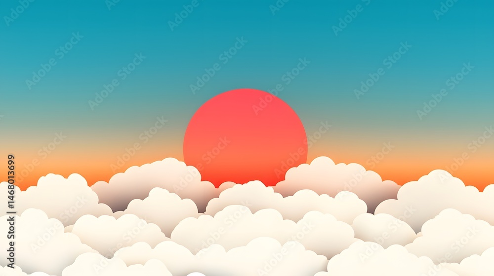 Soft Pastel Sunset Over Cloudscape Soft Pastel Sunset Over Cloudscape