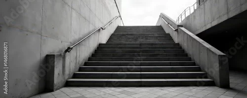 Panel kuchenny z motywem Black and white concrete staircase in Stockholm, Sweden , design, geometric