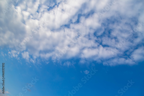 Obraz na płótnie Bright blue sky with Fluffy white clouds floating gently w salonie