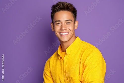 Cheerful individual wearing...