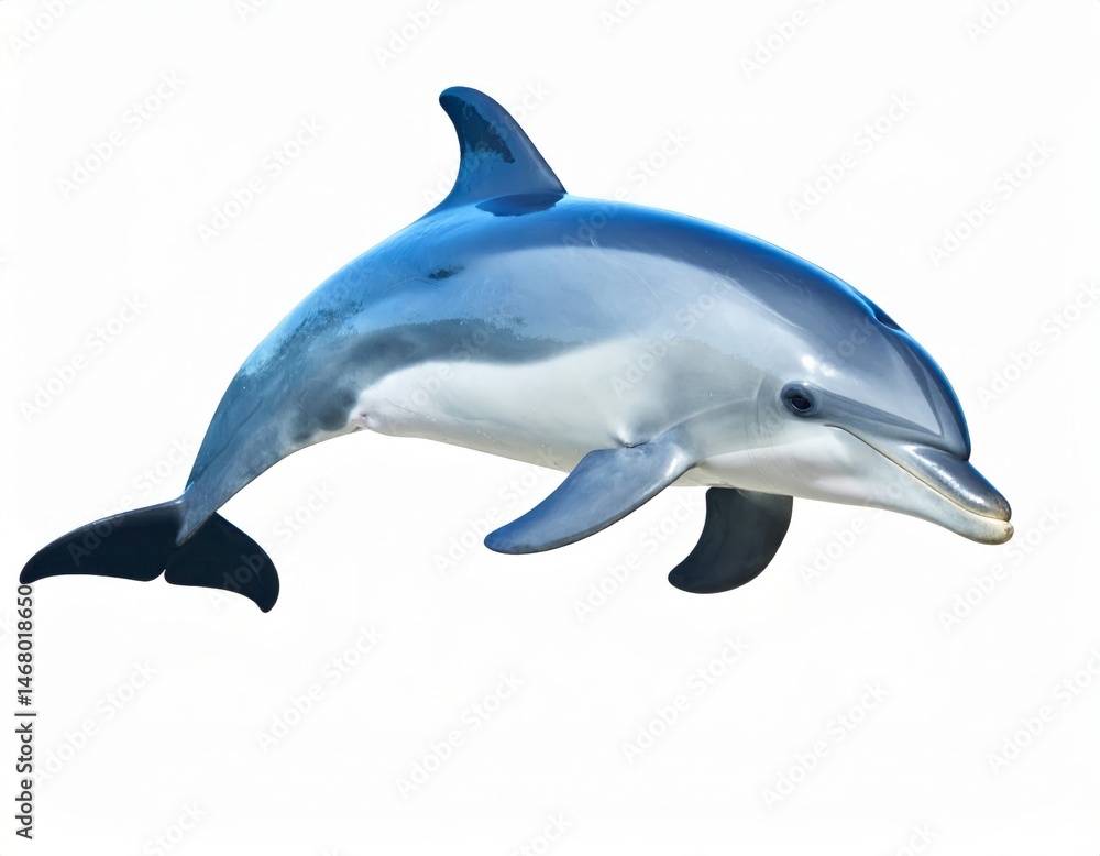 Fototapeta premium Dolphin over white background