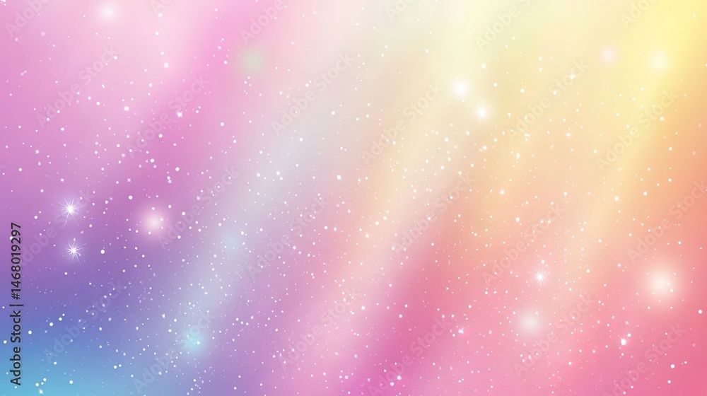 Fototapeta premium Pastel Galaxy Dreamscape Soft Light Shimmering Stars.