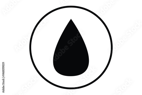  Raindrops icon set, oil or water droplet vector symbol.