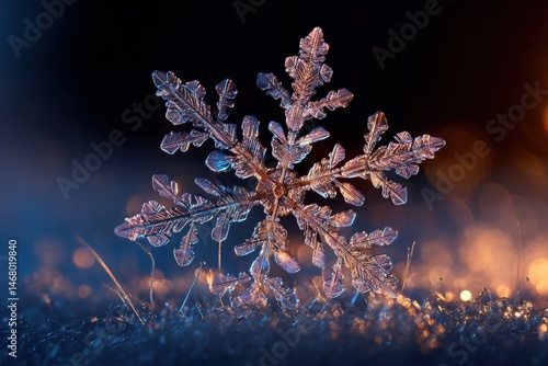 Delicate ice crystal snowfl...
