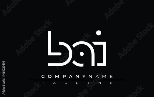 BAI abstract letter design. Modern Business Logo Design With Abstract Typography and Contemporary Style