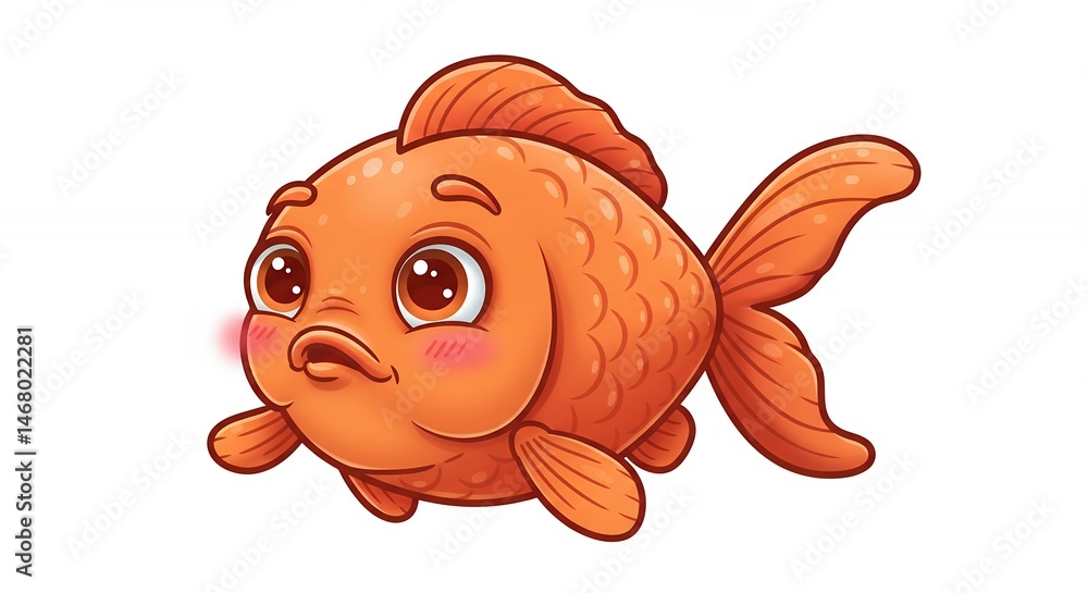 Naklejka premium Cartoon goldfish illustration