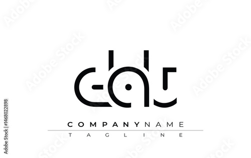 DAT abstract letter design. Modern Business Logo Design With Abstract Typography and Contemporary Style