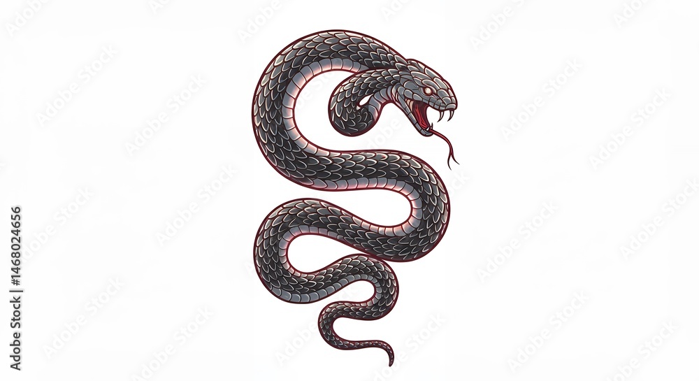 Obraz premium Detailed illustration of a snake