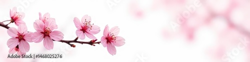 Delicate pink cherry blossoms isolated on pure white background , tree, beautiful, nature