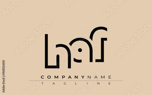 HAF abstract letter design. Modern Business Logo Design With Abstract Typography and Contemporary Style