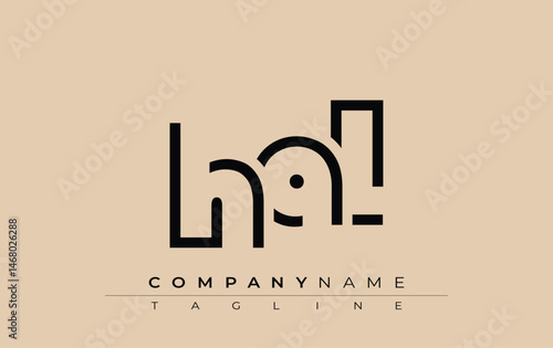 HAL abstract letter design. Modern Business Logo Design With Abstract Typography and Contemporary Style