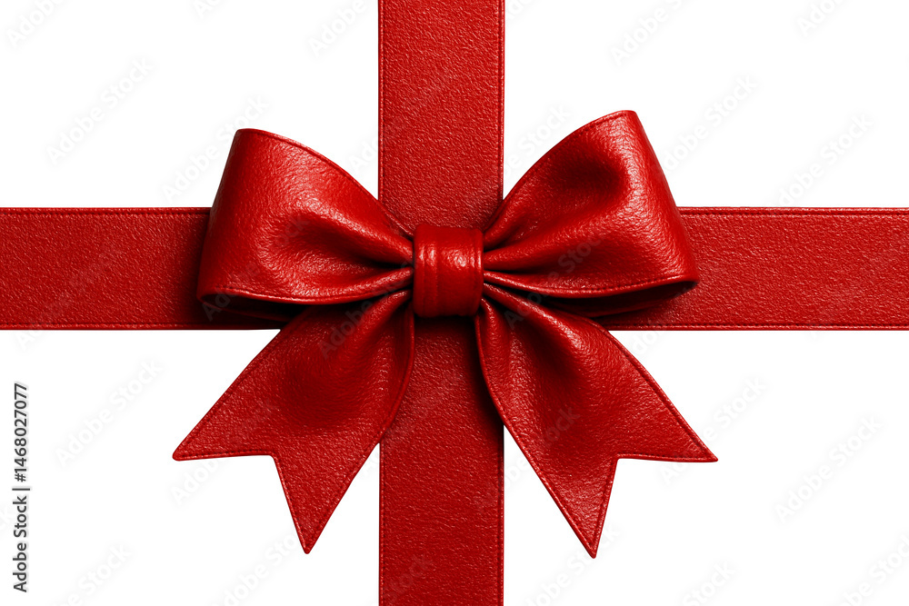 PNG Red leather ribbon with symmetrical bow wrapped around crossing bands. Smooth glossy texture with soft folds and realistic shine. Perfectly isolated on transparent background PNG Red leather ribbon with symmetrical bow wrapped around crossing bands. Smooth glossy texture with soft folds and realistic shine. Perfectly isolated on transparent background