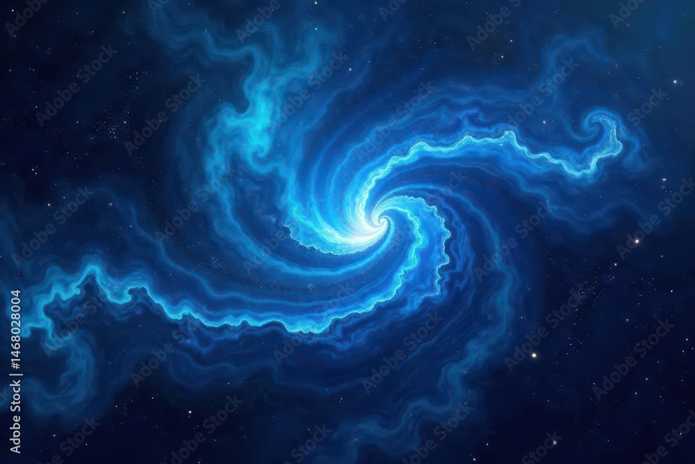 Abstract swirling blue nebula reflected in obsidian , vortex, galaxy, texture Abstract swirling blue nebula reflected in obsidian , vortex, galaxy, texture